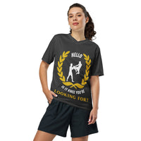 Hello Recycled unisex sports jersey