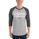 Ligma Johnson White 3/4 sleeve raglan shirt