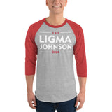 Ligma Johnson White 3/4 sleeve raglan shirt