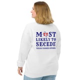 Most Likely To Secede Unisex organic raglan sweatshirt